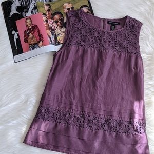 Banana Republic Crochet Purple Top